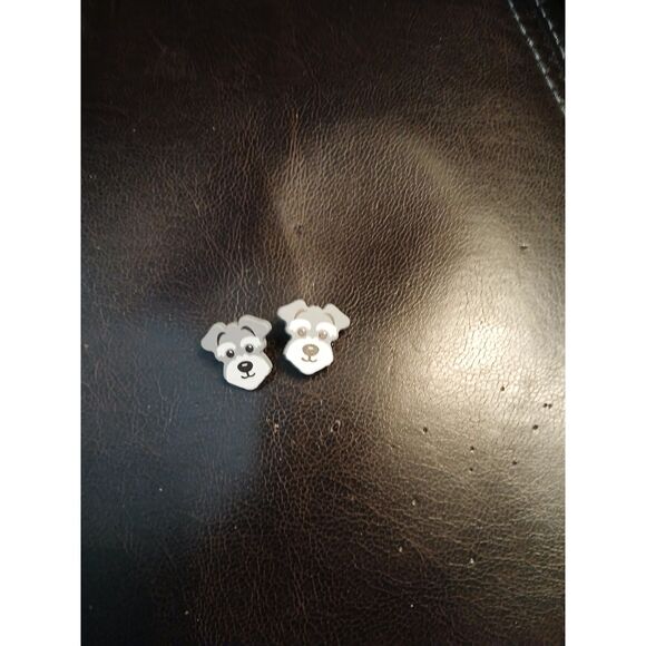 Adorable Schnauzer Dog Stud Earrings Puppy Dogs - Picture 6 of 6